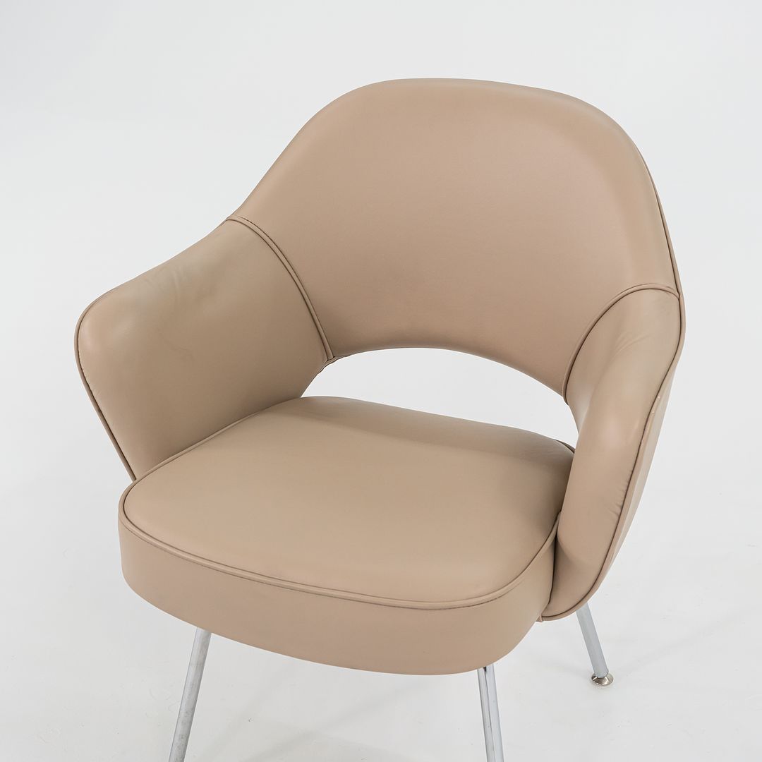 2021 Saarinen Executive Arm Chair, Model 71A by Eero Saarinen for Knoll in Tan Leather, 4x Available