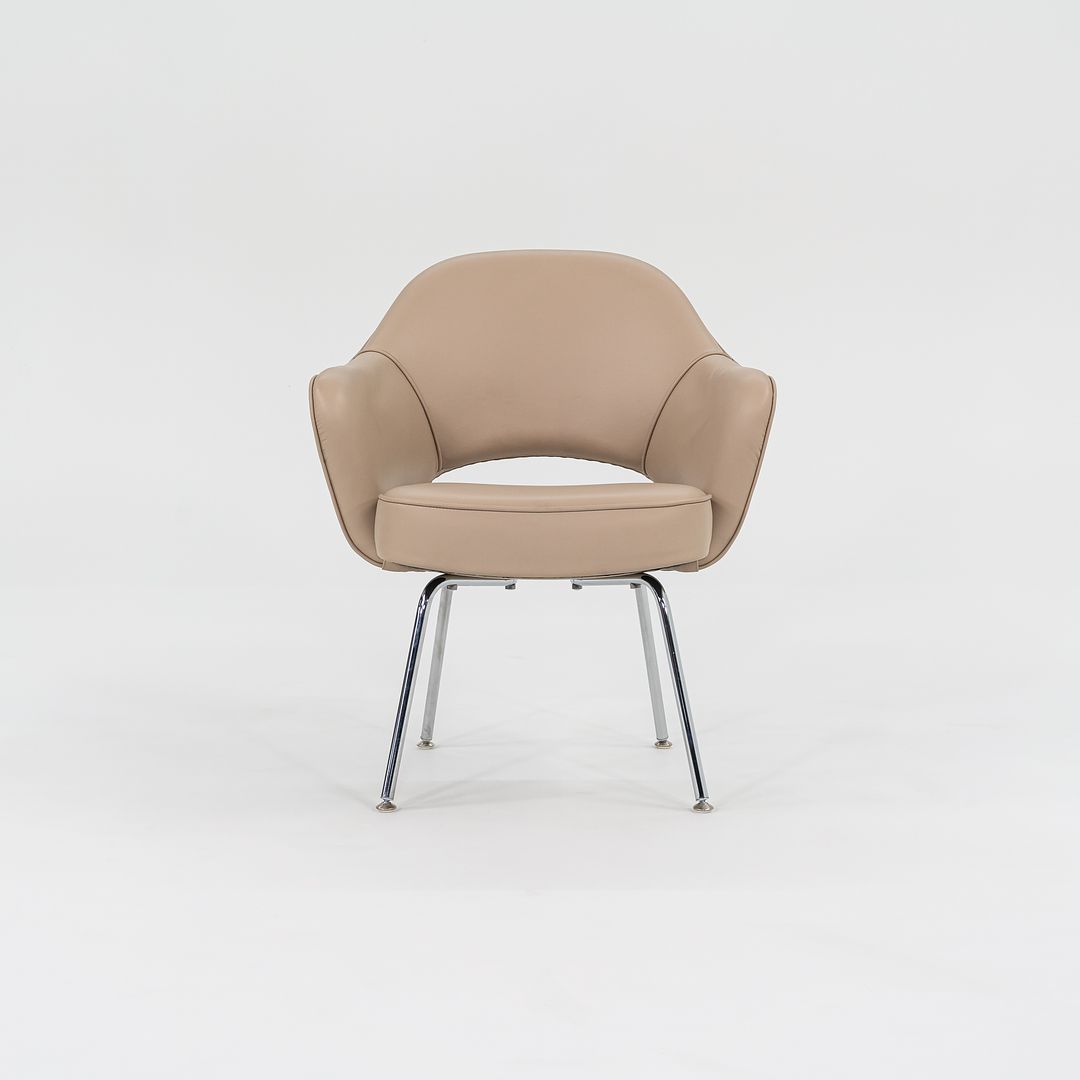 2021 Saarinen Executive Arm Chair, Model 71A by Eero Saarinen for Knoll in Tan Leather, 4x Available