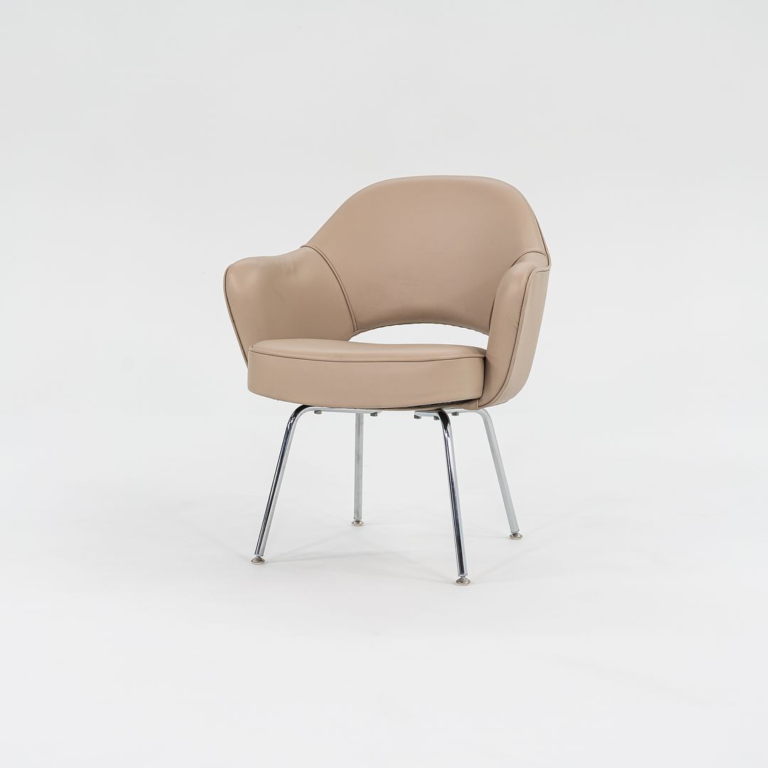 2021 Saarinen Executive Arm Chair, Model 71A by Eero Saarinen for Knoll in Tan Leather, 4x Available