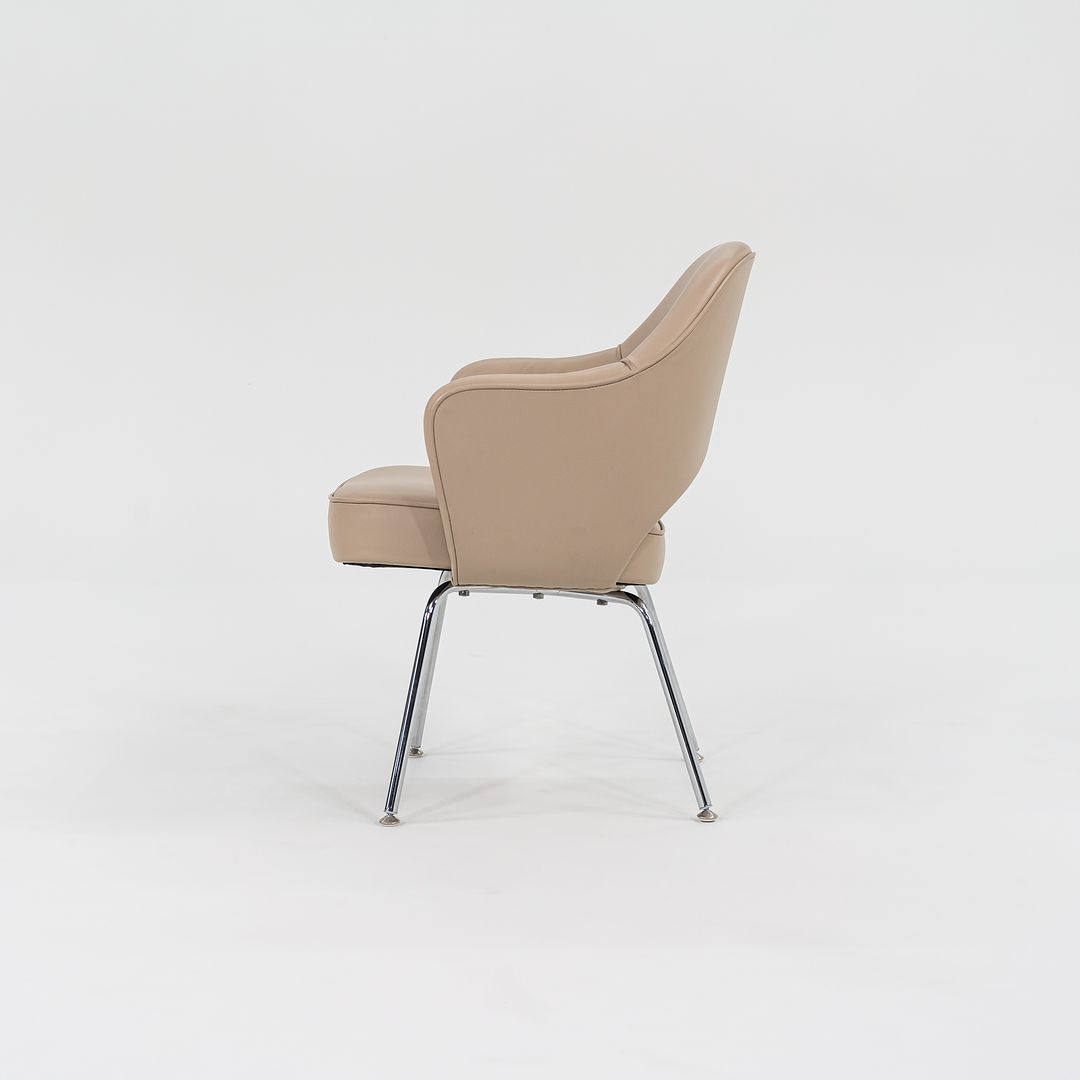 2021 Saarinen Executive Arm Chair, Model 71A by Eero Saarinen for Knoll in Tan Leather, 4x Available