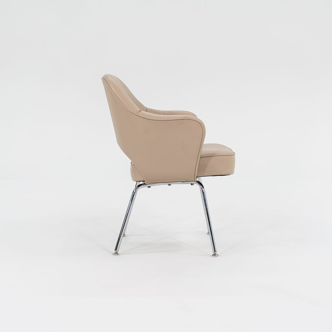 2021 Saarinen Executive Arm Chair, Model 71A by Eero Saarinen for Knoll in Tan Leather, 4x Available