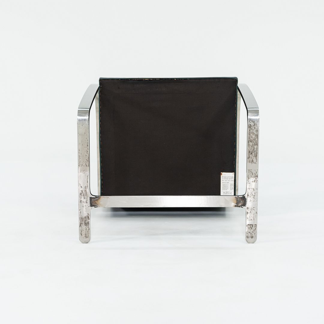 1960s Mies van der Rohe for Treitel Gratz Flat Bar Stainless Brno Chair in Green