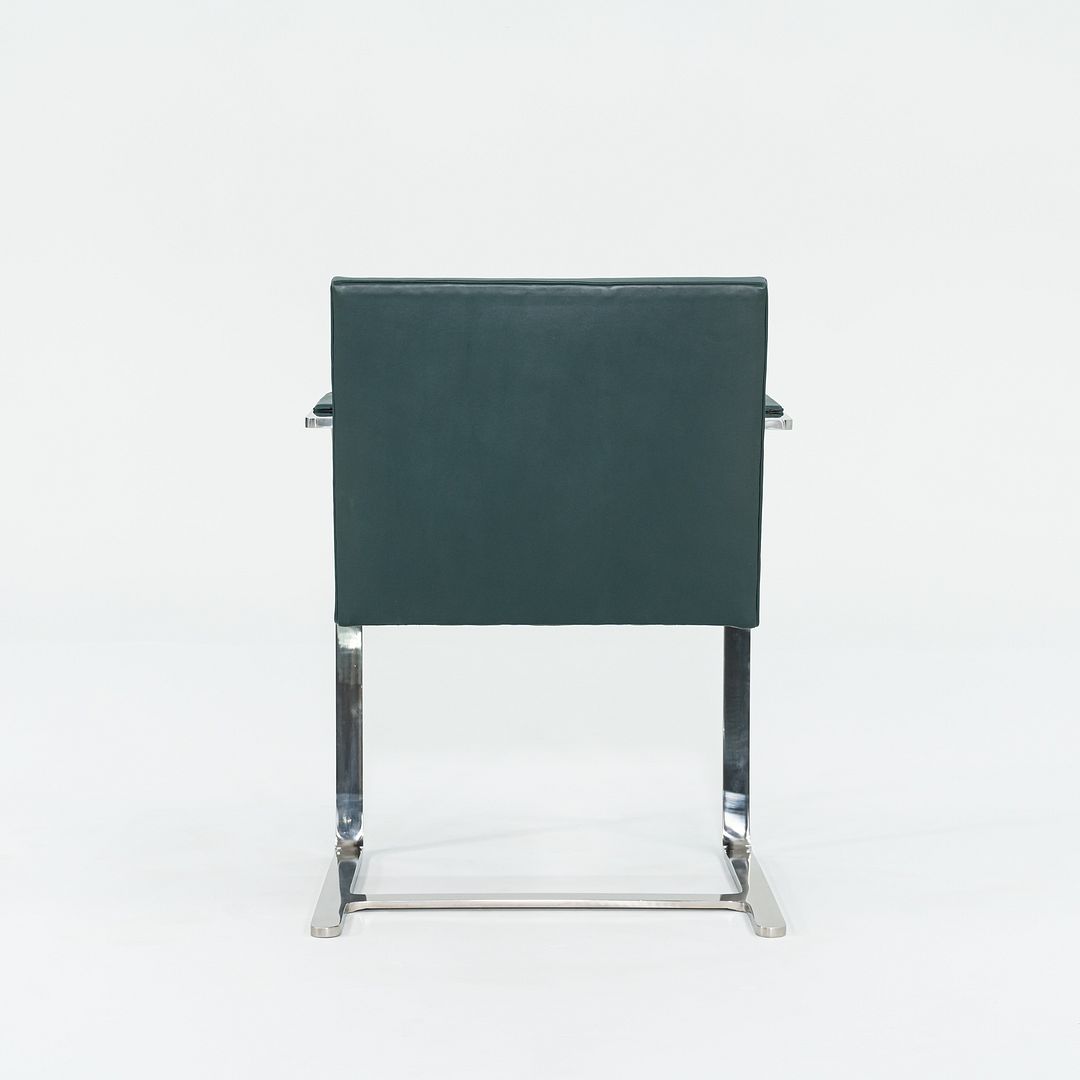 1960s Mies van der Rohe for Treitel Gratz Flat Bar Stainless Brno Chair in Green