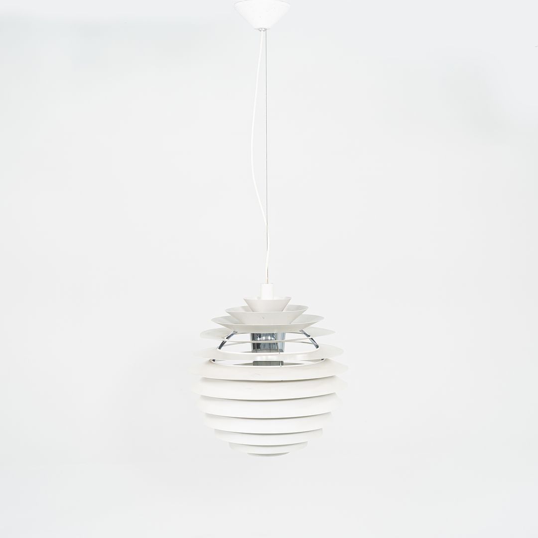 1980s PH Louvre Kugle Pendant Lamp by Poul Henningsen for Louis Poulsen Aluminum, Chrome, Lacquer