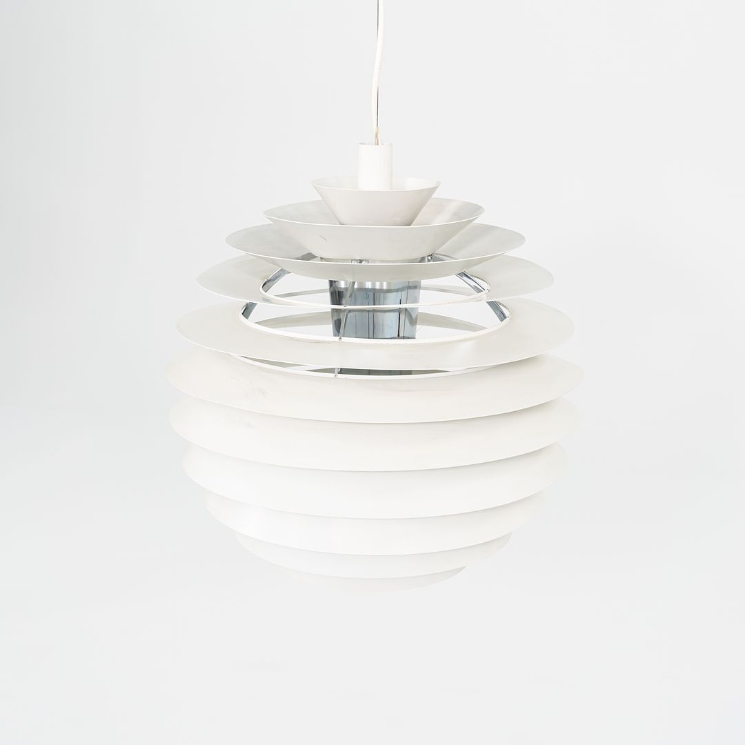 1980s PH Louvre Kugle Pendant Lamp by Poul Henningsen for Louis Poulsen Aluminum, Chrome, Lacquer