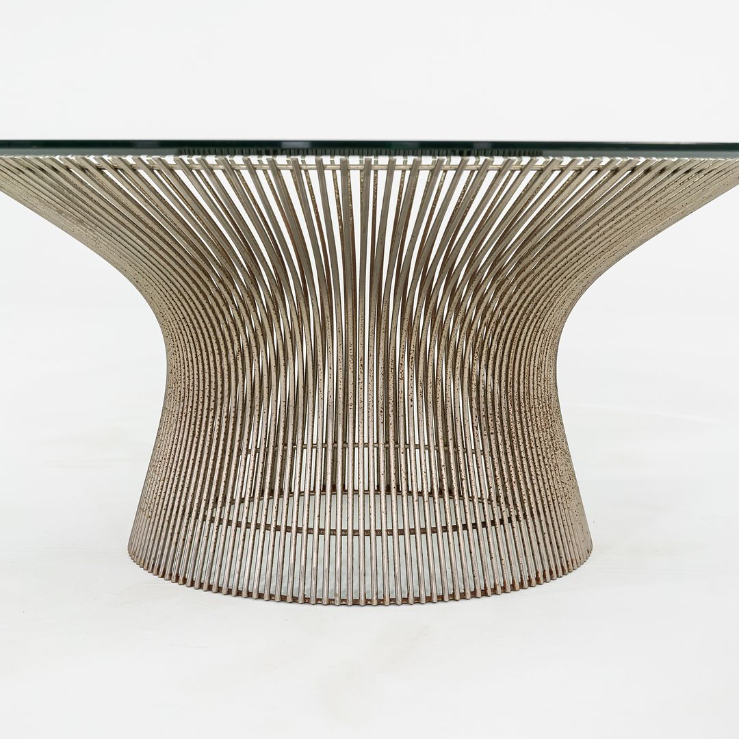1960s Warren Platner for Knoll 36" Round Coffee Table in Steel and Glass