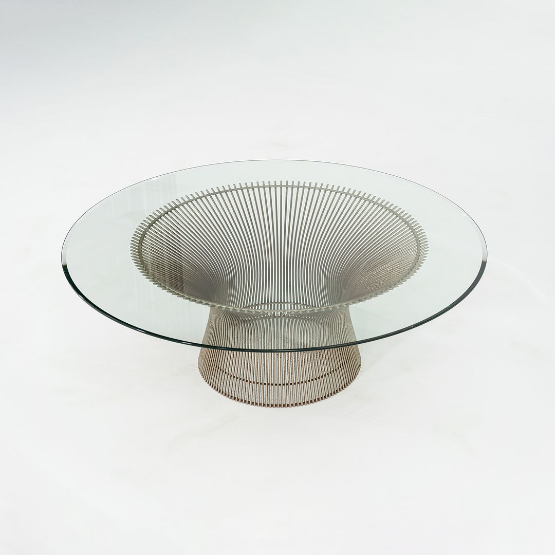 1960s Warren Platner for Knoll 36" Round Coffee Table in Steel and Glass