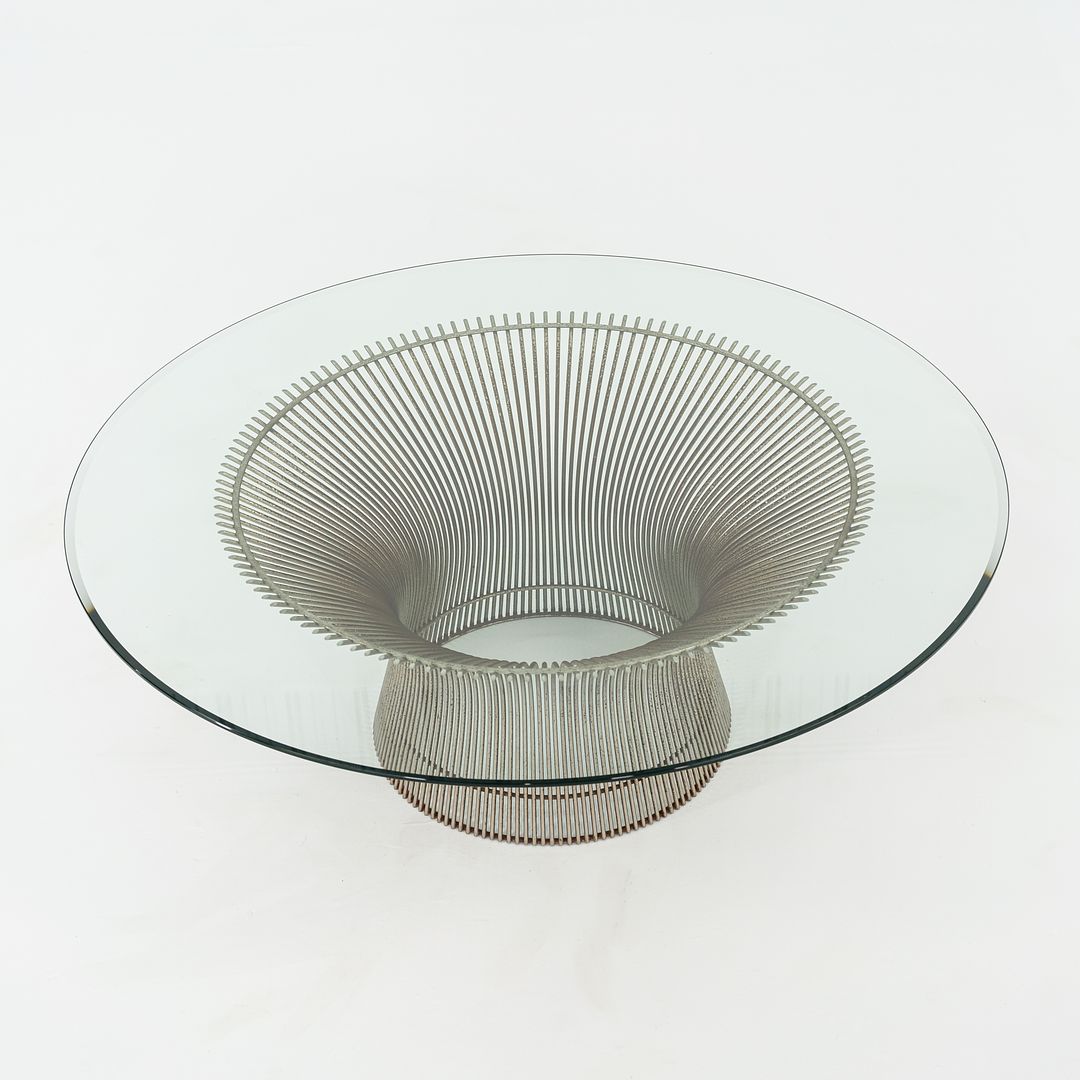 1960s Warren Platner for Knoll 36" Round Coffee Table in Steel and Glass