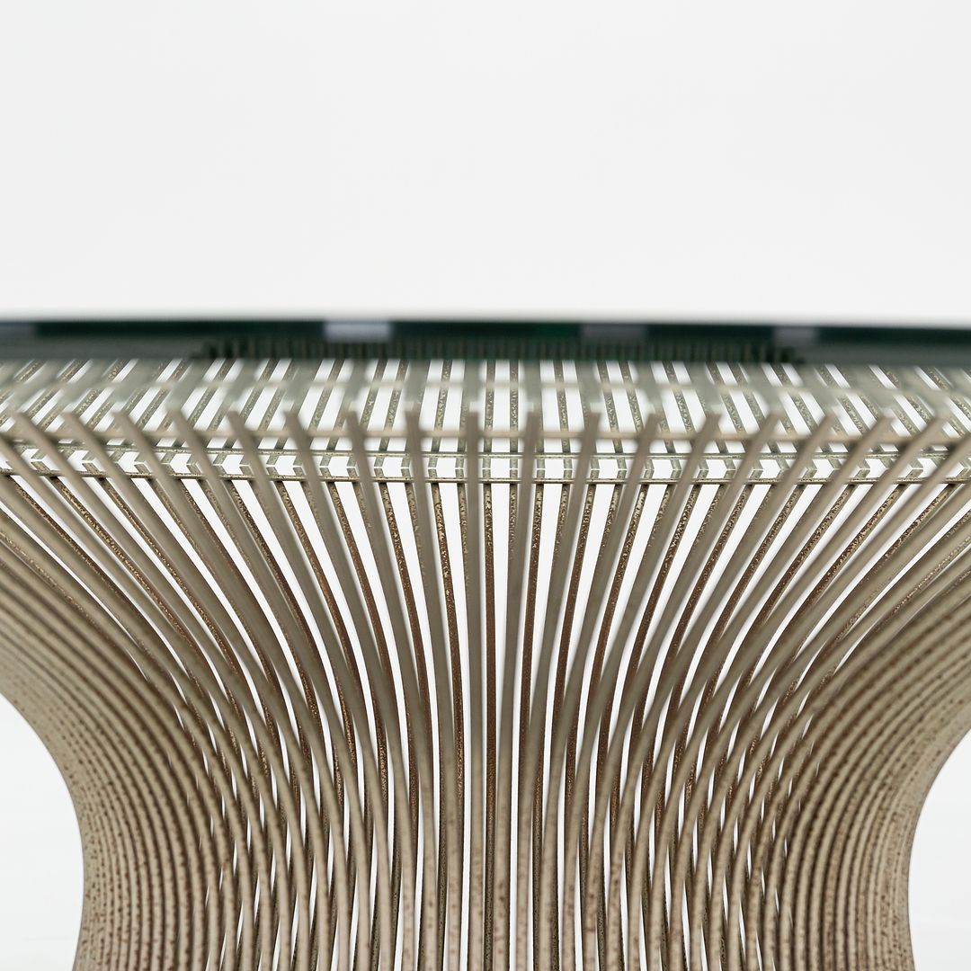 1960s Warren Platner for Knoll 36" Round Coffee Table in Steel and Glass