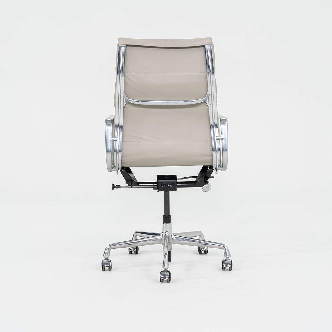 2019 Herman Miller Eames Soft Pad Executive Desk Chair in Bristol Pearl Leather with Pneumatic Base 1x Available