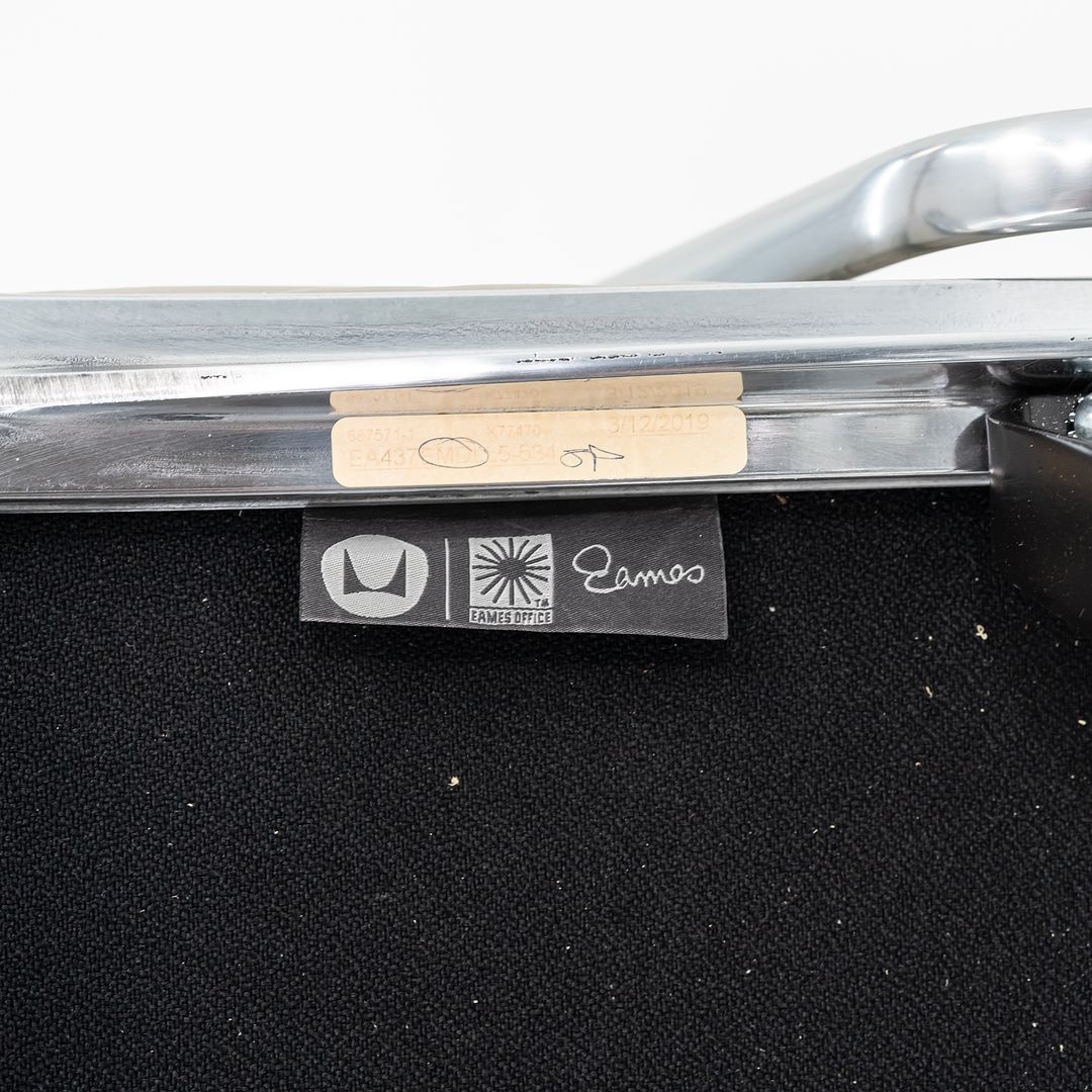 2019 Herman Miller Eames Soft Pad Executive Desk Chair in Bristol Pearl Leather with Pneumatic Base 1x Available