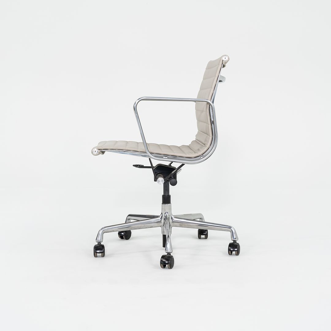 2021 Aluminum Group Management Desk Chair, Model EA335 by Ray and Charles Eames for Herman Miller in Stone Ecohide 6x Available