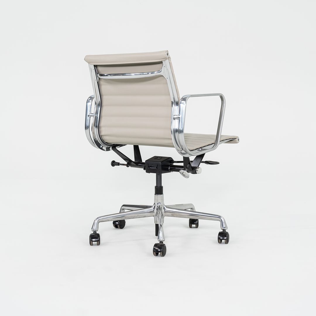 2021 Aluminum Group Management Desk Chair, Model EA335 by Ray and Charles Eames for Herman Miller in Stone Ecohide 6x Available