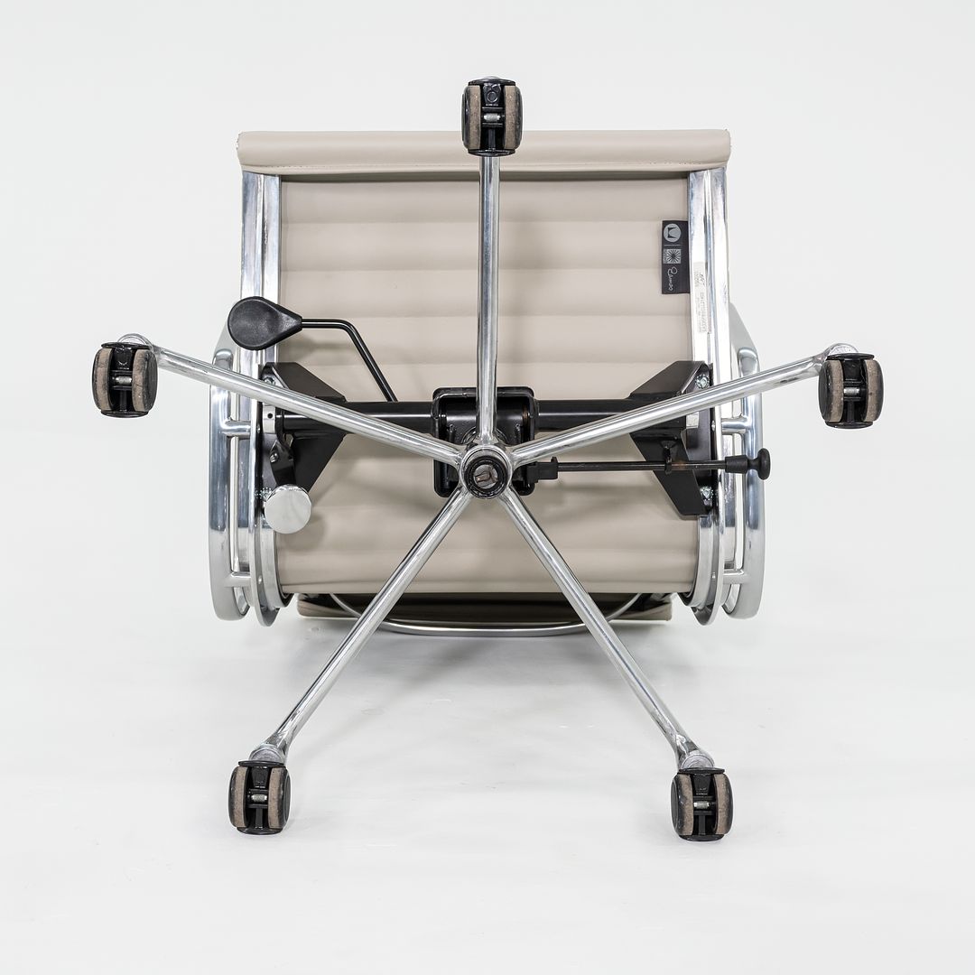 2021 Aluminum Group Management Desk Chair, Model EA335 by Ray and Charles Eames for Herman Miller in Stone Ecohide 6x Available