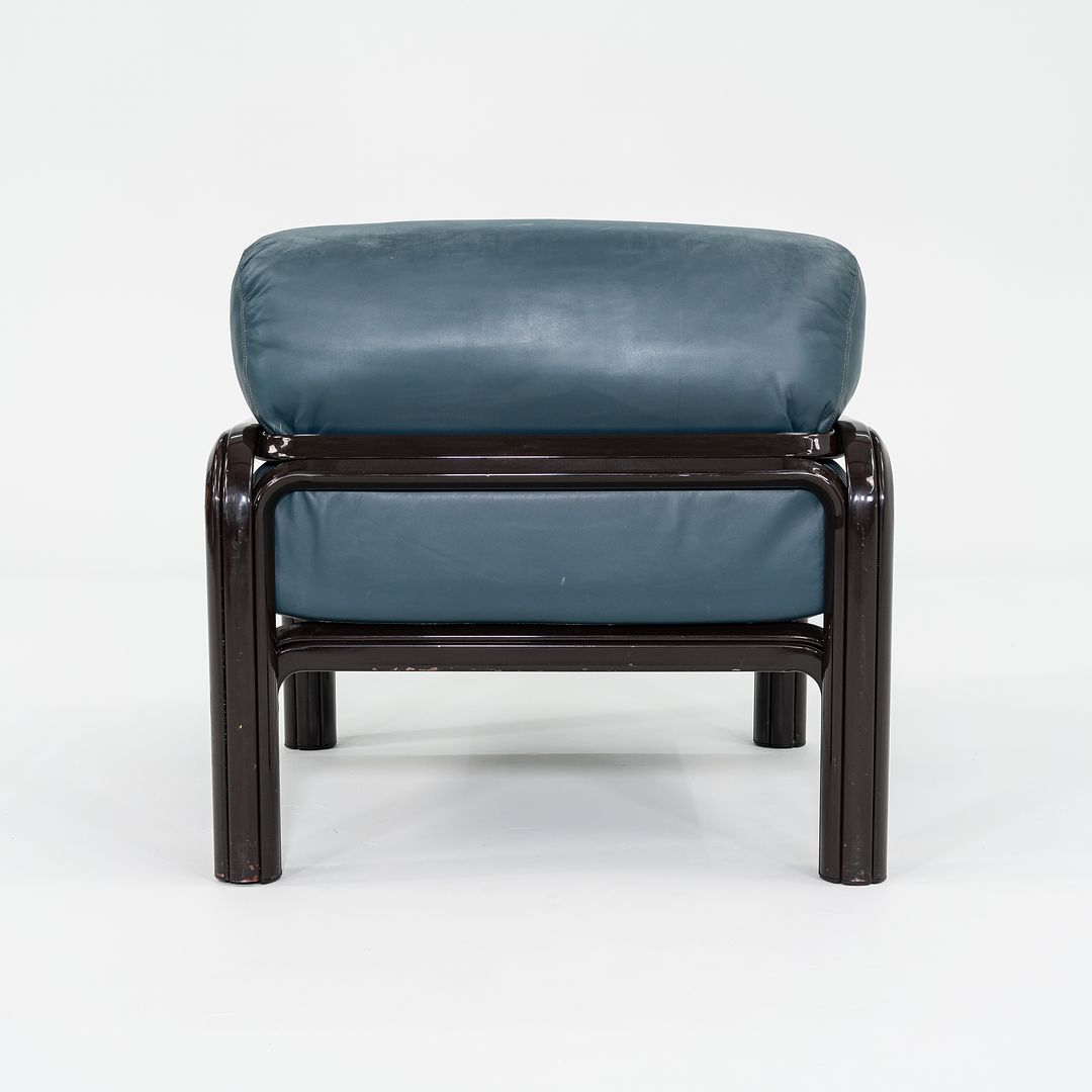 1990s Aulenti Armchair, Model 54-S1 by Gae Aulenti for Knoll in Blue/Green Leather 8x Available