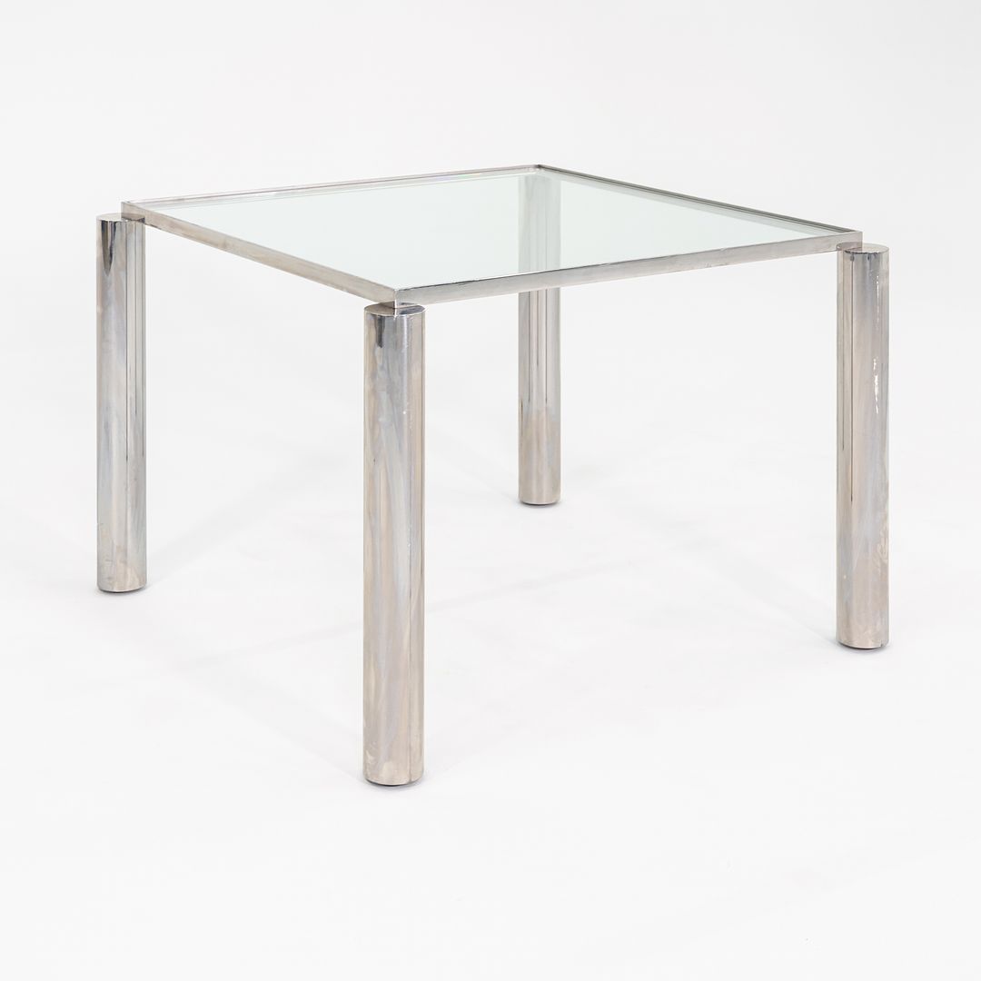 1980s Richard Schultz Prototype Dining Table in Polished Stainless Steel with Glass