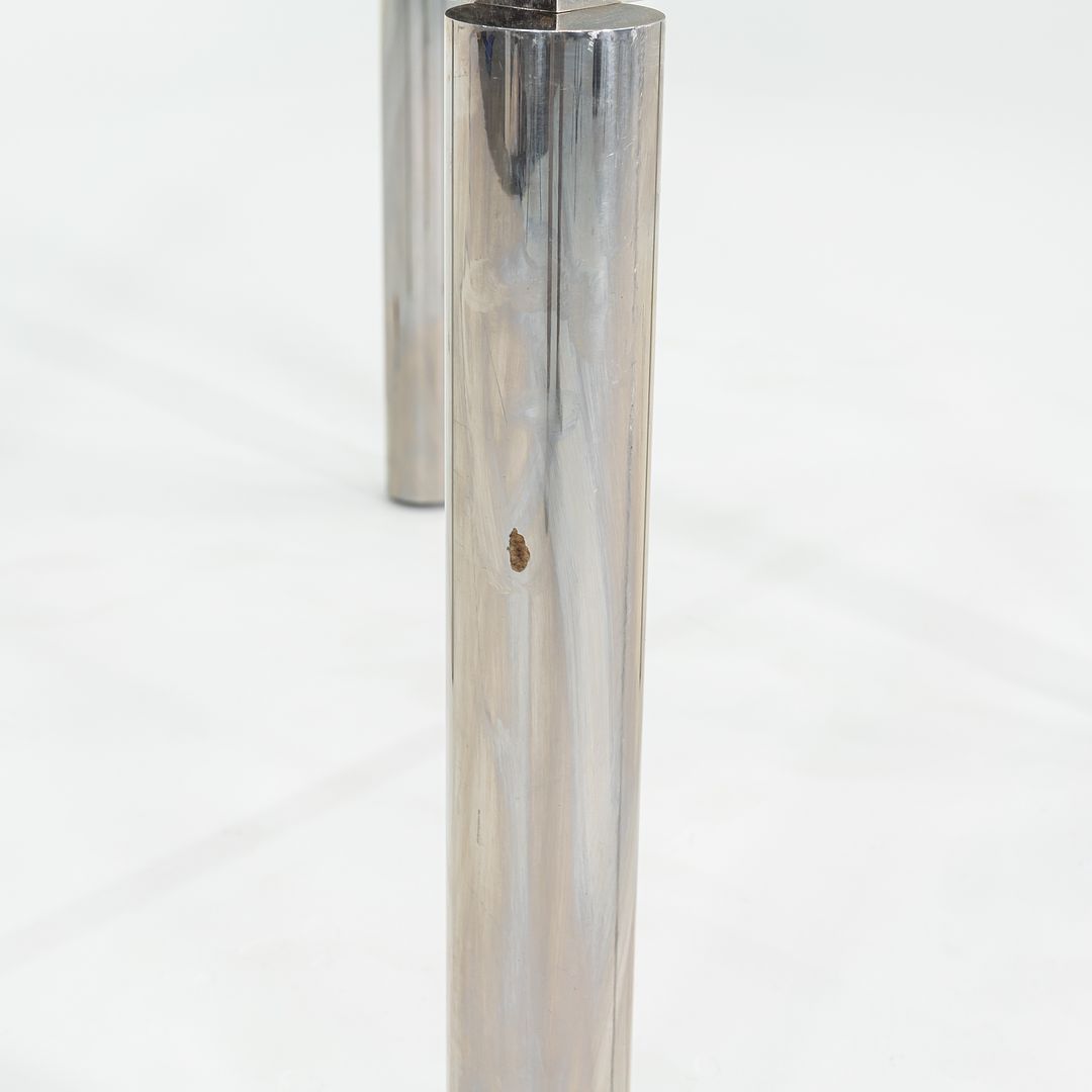 1980s Richard Schultz Prototype Dining Table in Polished Stainless Steel with Glass