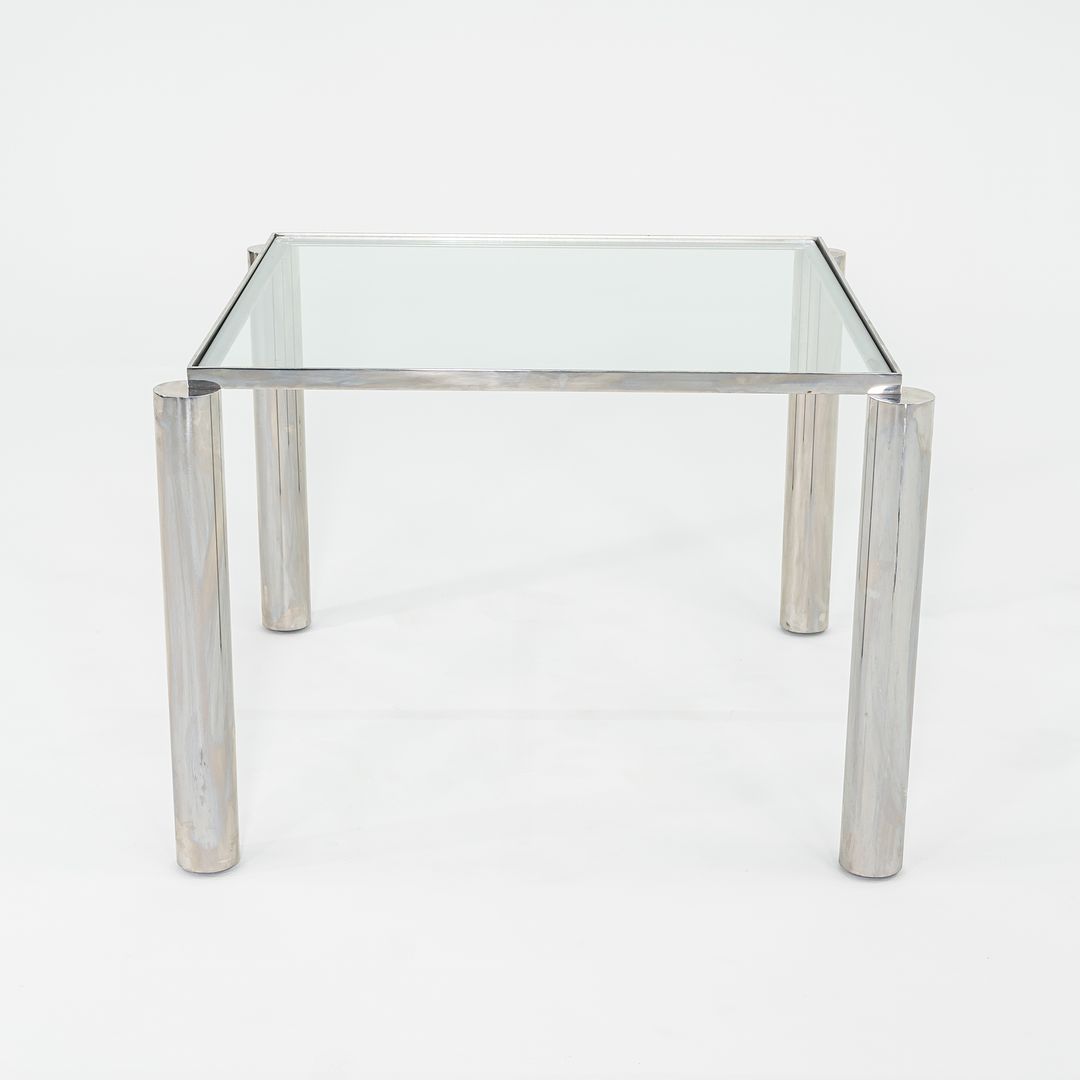 1980s Richard Schultz Prototype Dining Table in Polished Stainless Steel with Glass