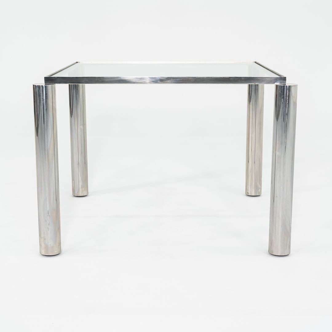 1980s Richard Schultz Prototype Dining Table in Polished Stainless Steel with Glass