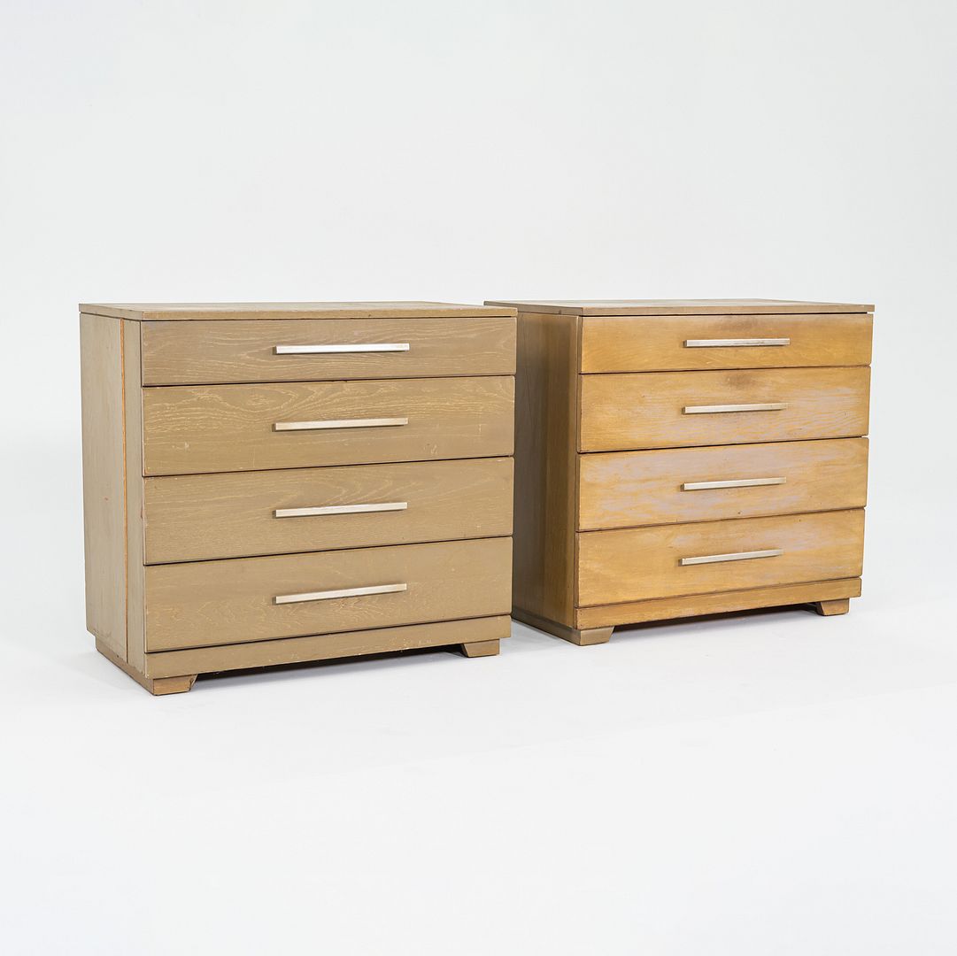 1950s Raymond Loewy for Mengel Furniture 4 Drawer Dresser Cerused Oak 2x Avail