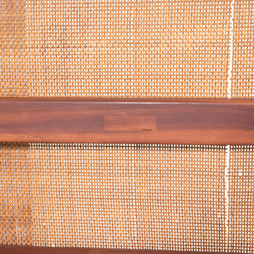 1959 Jens Risom Designs Full Headboard and Footboard in Walnut with Caned Panel