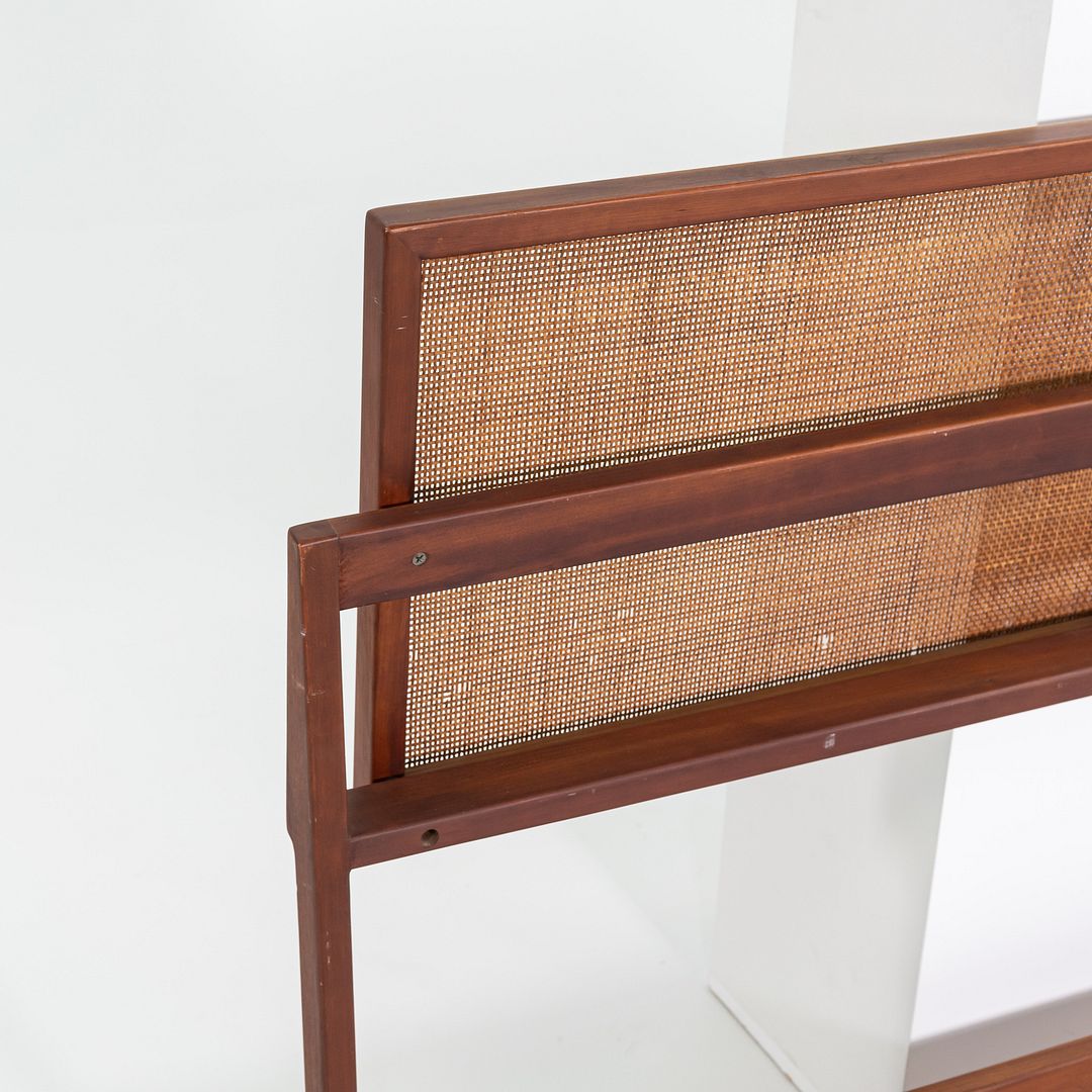 1959 Jens Risom Designs Full Headboard and Footboard in Walnut with Caned Panel