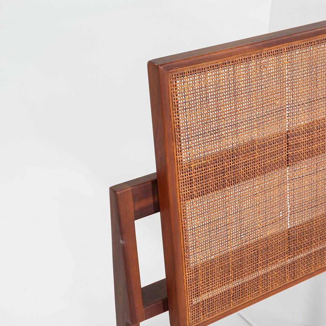 1959 Jens Risom Designs Full Headboard and Footboard in Walnut with Caned Panel