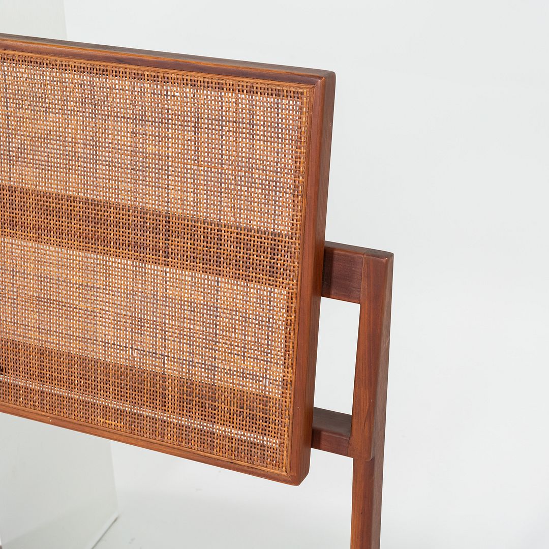 1959 Jens Risom Designs Full Headboard and Footboard in Walnut with Caned Panel