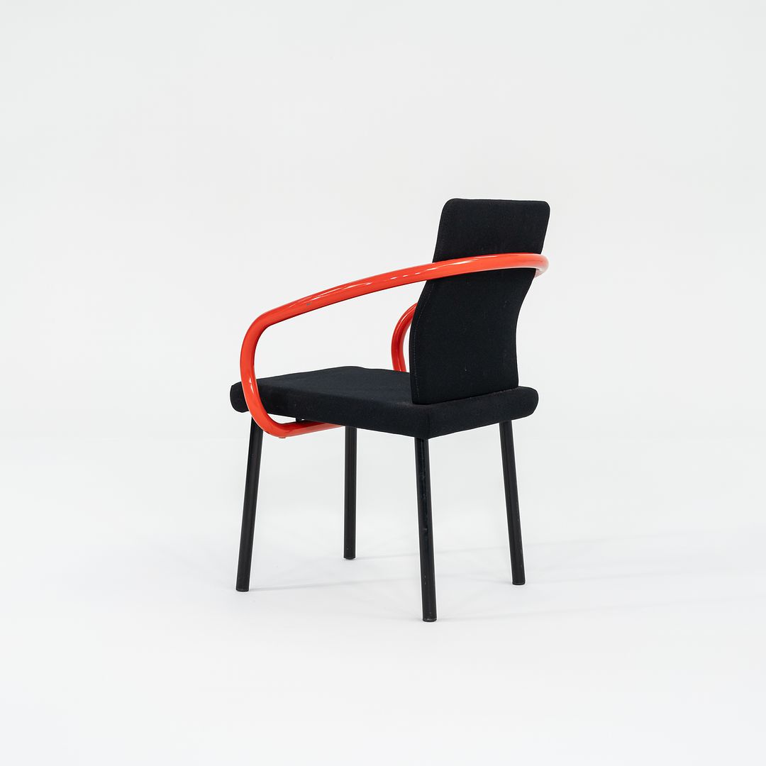 1990s Mandarin Chair by Ettore Sottsass for Knoll Mandarin Dining Chairs in Orange with Black Upholstery