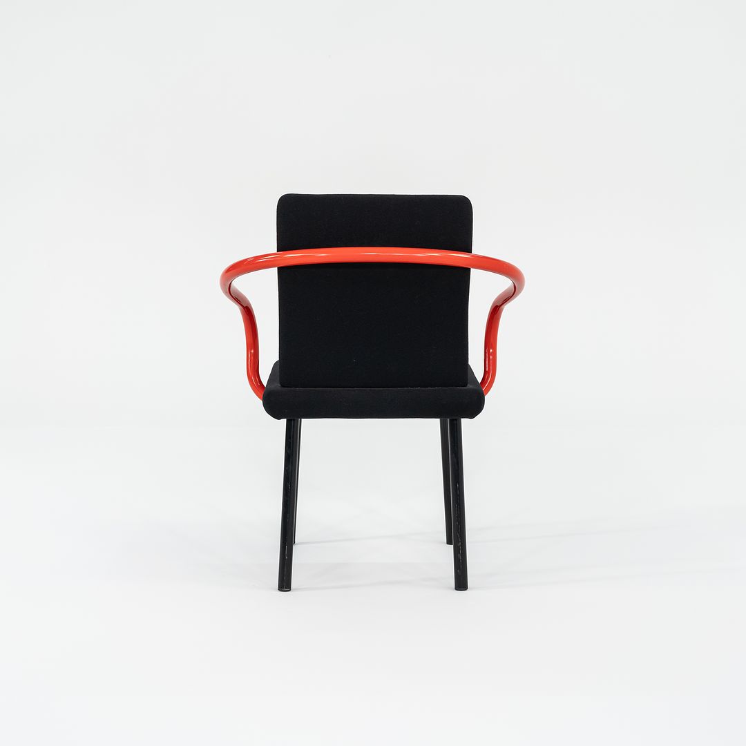 1990s Mandarin Chair by Ettore Sottsass for Knoll Mandarin Dining Chairs in Orange with Black Upholstery