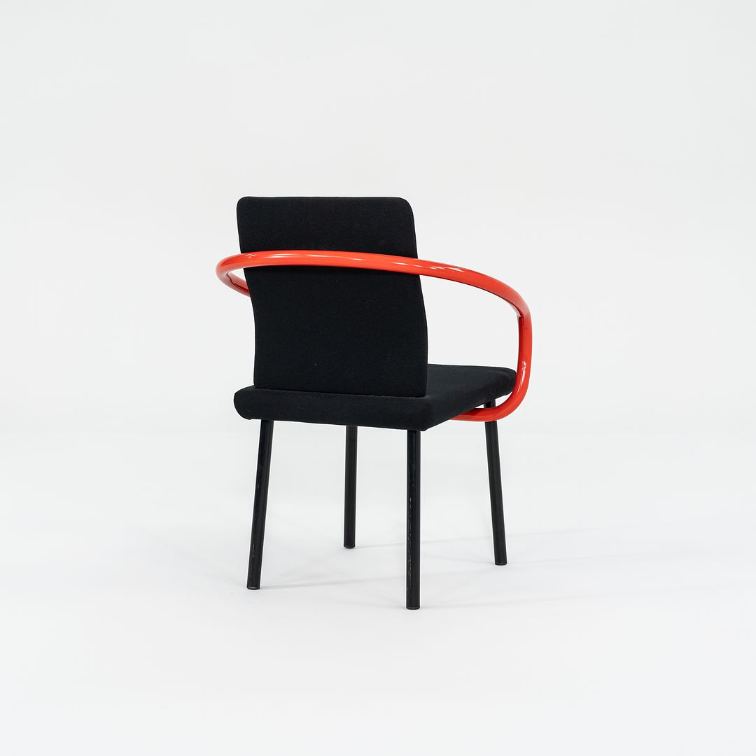 1990s Mandarin Chair by Ettore Sottsass for Knoll Mandarin Dining Chairs in Orange with Black Upholstery