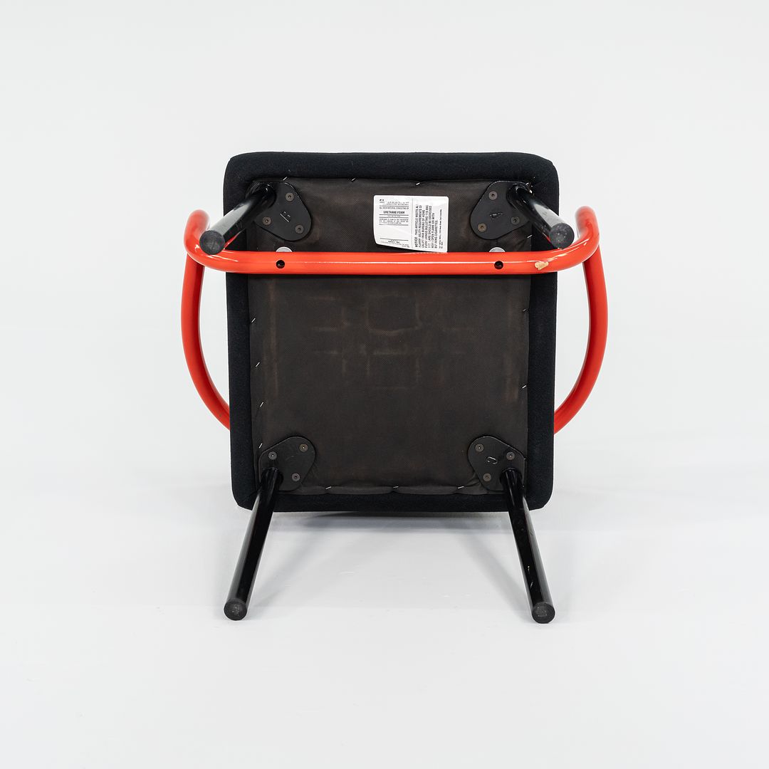 1990s Mandarin Chair by Ettore Sottsass for Knoll Mandarin Dining Chairs in Orange with Black Upholstery