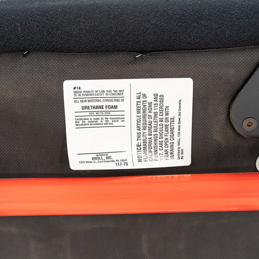 1990s Mandarin Chair by Ettore Sottsass for Knoll Mandarin Dining Chairs in Orange with Black Upholstery