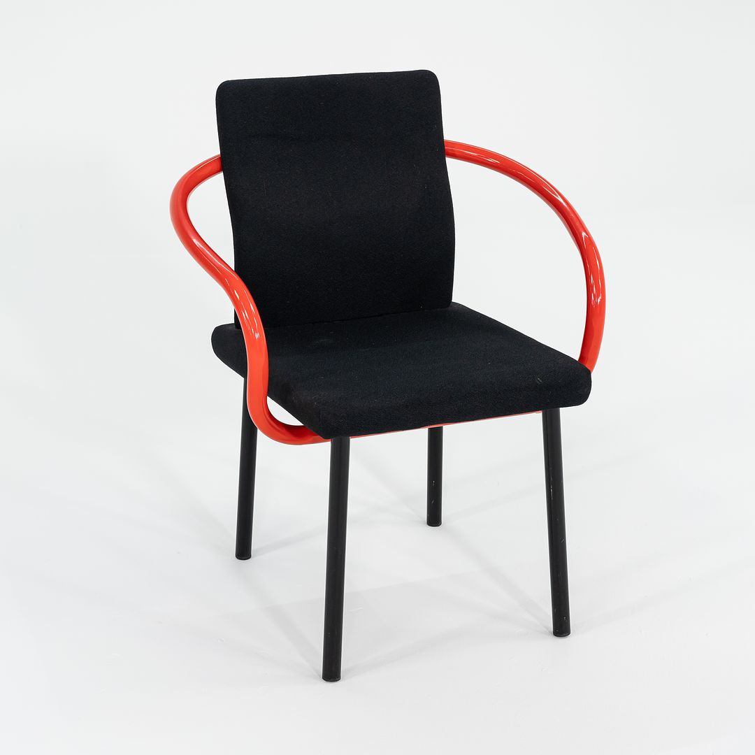 1990s Mandarin Chair by Ettore Sottsass for Knoll Mandarin Dining Chairs in Orange with Black Upholstery