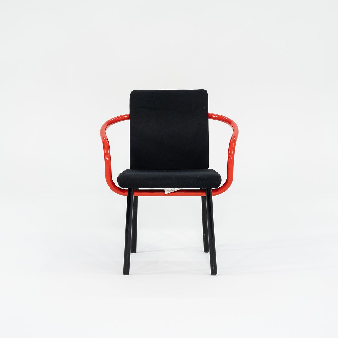 1990s Mandarin Chair by Ettore Sottsass for Knoll Mandarin Dining Chairs in Orange with Black Upholstery