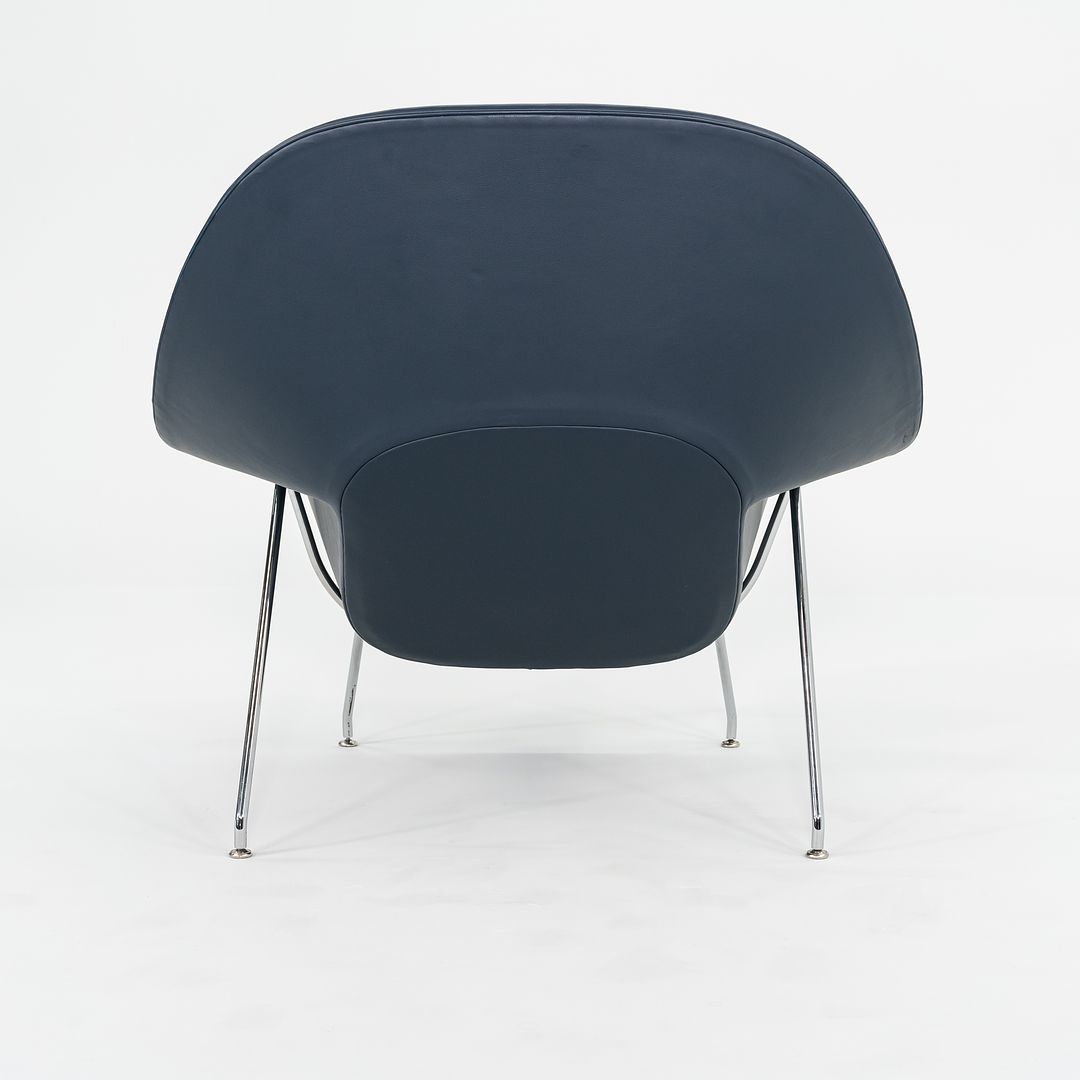 2019 Womb Chair and Ottoman, Models 70L and 74Y by Eero Saarinen for Knoll in Blue Leather