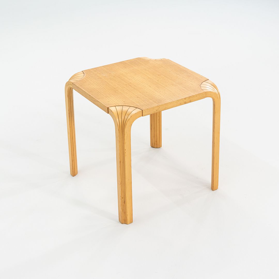 SOLD 1950s Alvar and Aino Aalto X601 Fan Leg Side Table for Artek in Birch 18x18 in