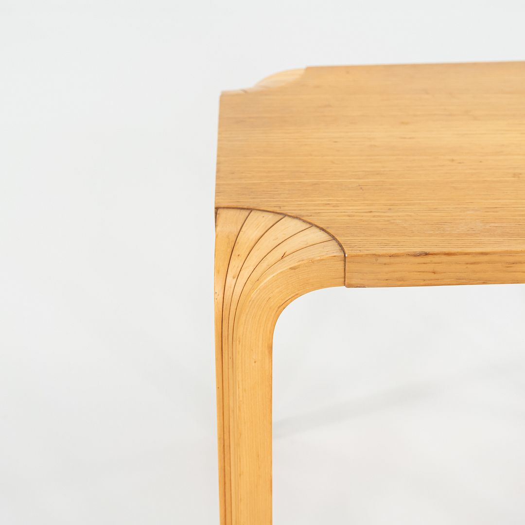 SOLD 1950s Alvar and Aino Aalto X601 Fan Leg Side Table for Artek in Birch 18x18 in