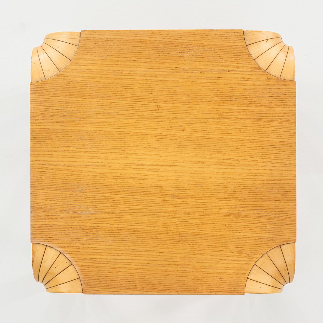 SOLD 1950s Alvar and Aino Aalto X601 Fan Leg Side Table for Artek in Birch 18x18 in
