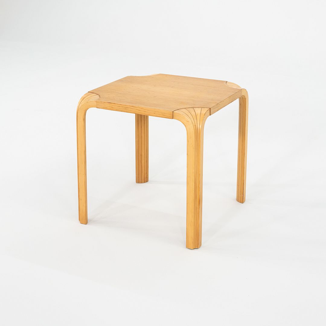 SOLD 1950s Alvar and Aino Aalto X601 Fan Leg Side Table for Artek in Birch 18x18 in