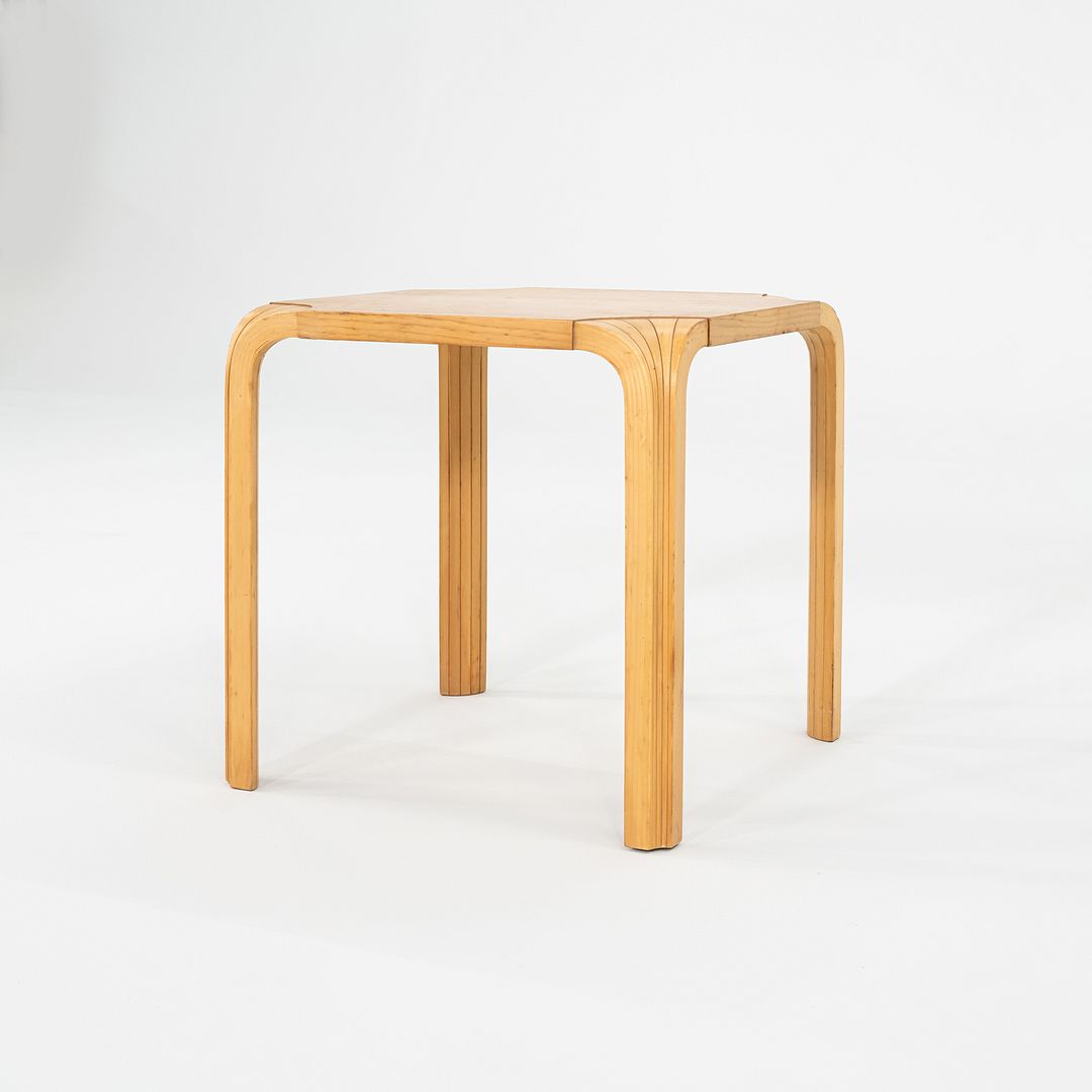 SOLD 1950s Alvar and Aino Aalto X601 Fan Leg Side Table for Artek in Birch 18x18 in