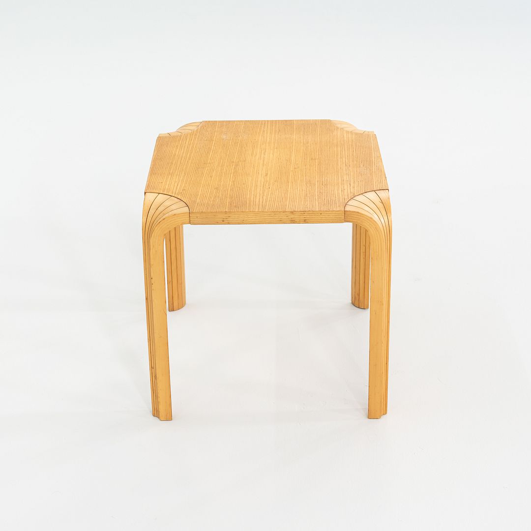 SOLD 1950s Alvar and Aino Aalto X601 Fan Leg Side Table for Artek in Birch 18x18 in