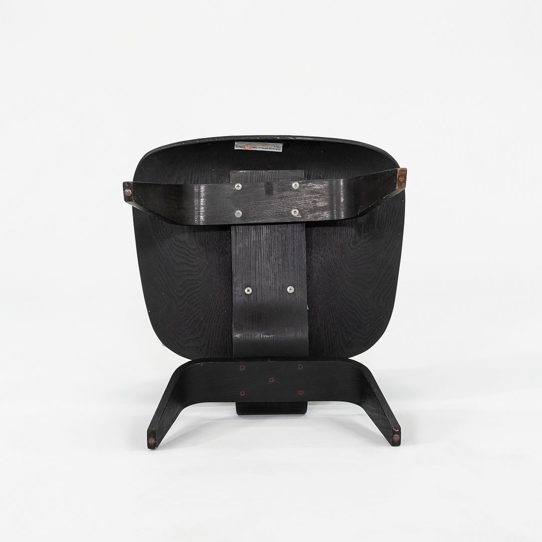 1952 Herman Miller Eames LCW Lounge Chair Crafted in Ebonized Ash Plywood Black