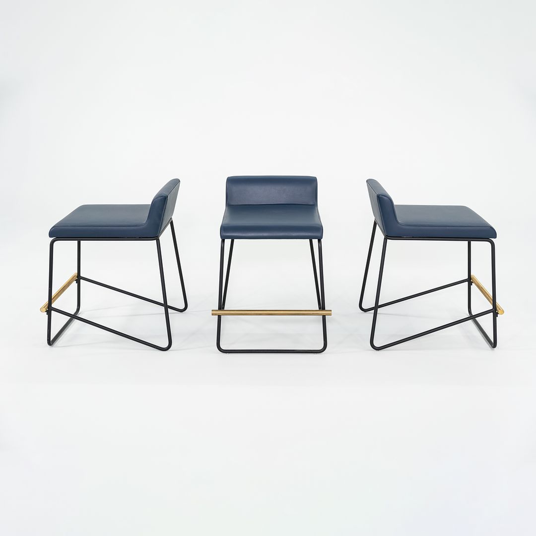 2021 Reza Feiz for Phase Design Kickstand Low Counter Stool in Blue 9x Available