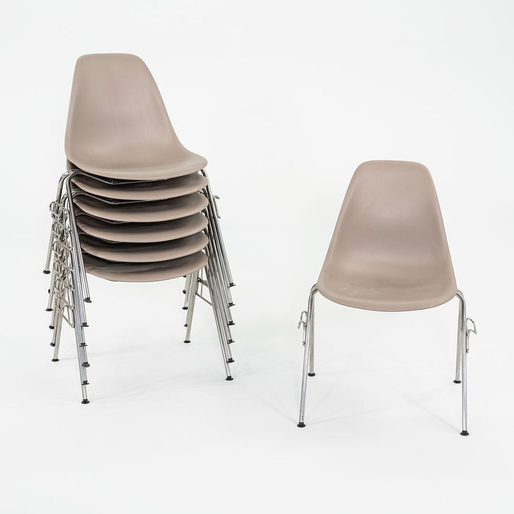 SOLD 2015 Set of Seven Stacking Eames Plastic Side Shells by Herman Miller in Sparrow