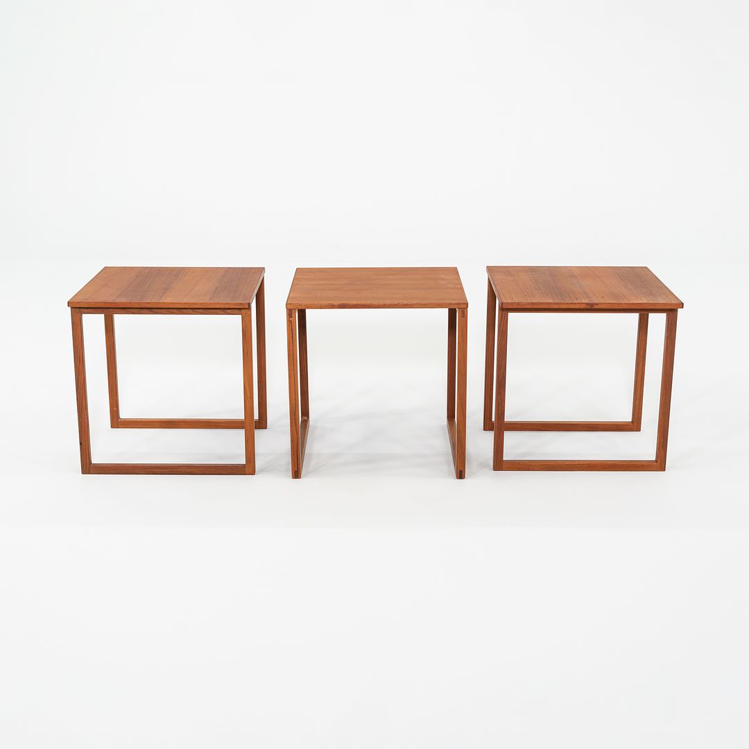 1960s Set of Three Kai Kristiansen for Vildbjerg Mobelfabrik Nesting End / Side Tables in Teak Model 33