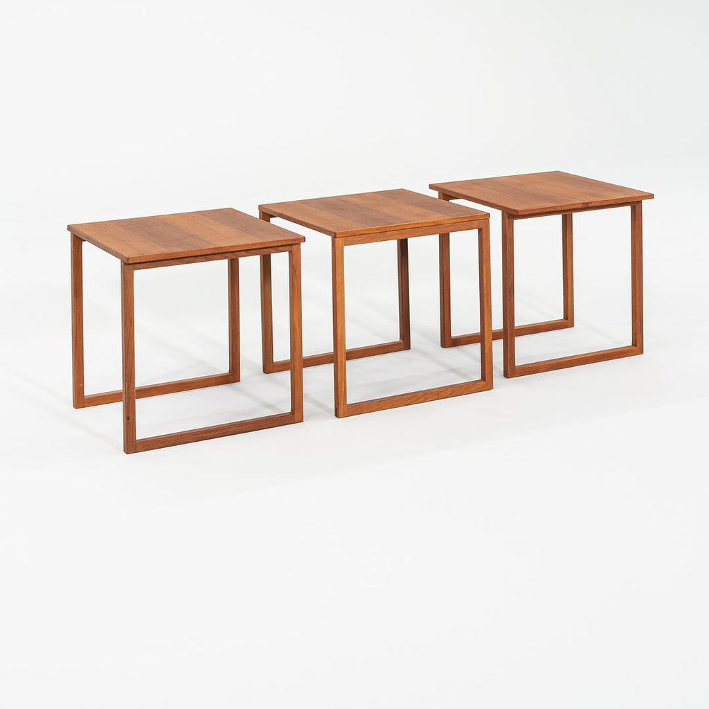 1960s Set of Three Kai Kristiansen for Vildbjerg Mobelfabrik Nesting End / Side Tables in Teak Model 33