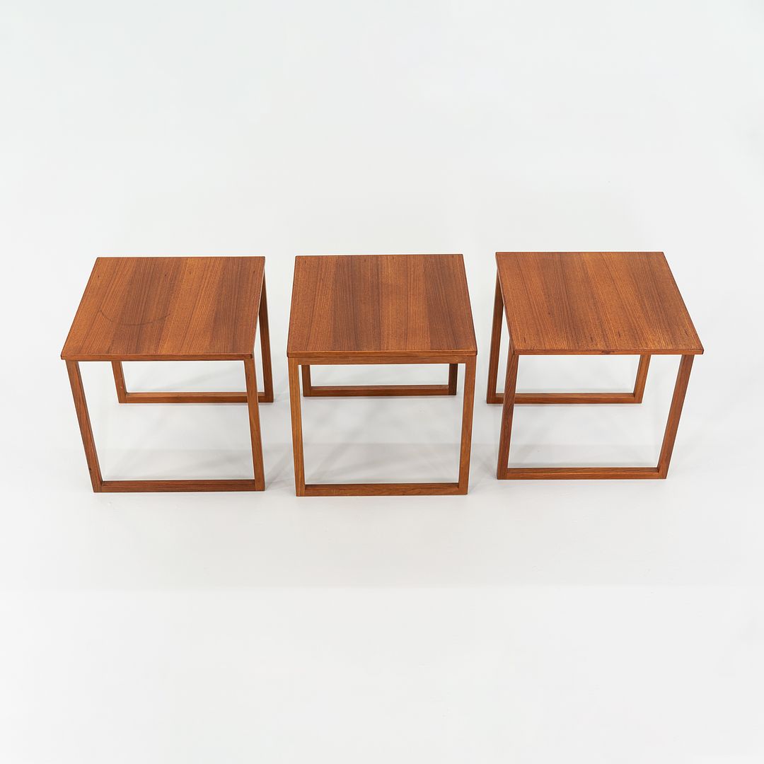 1960s Set of Three Kai Kristiansen for Vildbjerg Mobelfabrik Nesting End / Side Tables in Teak Model 33
