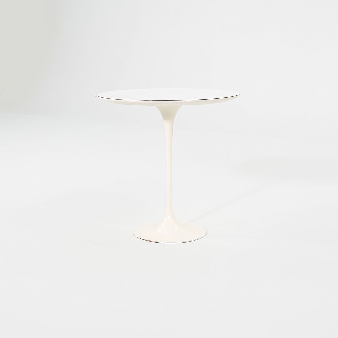 1960s Eero Saarinen for Knoll Tulip Side Table with White Laminate 20 inch Top