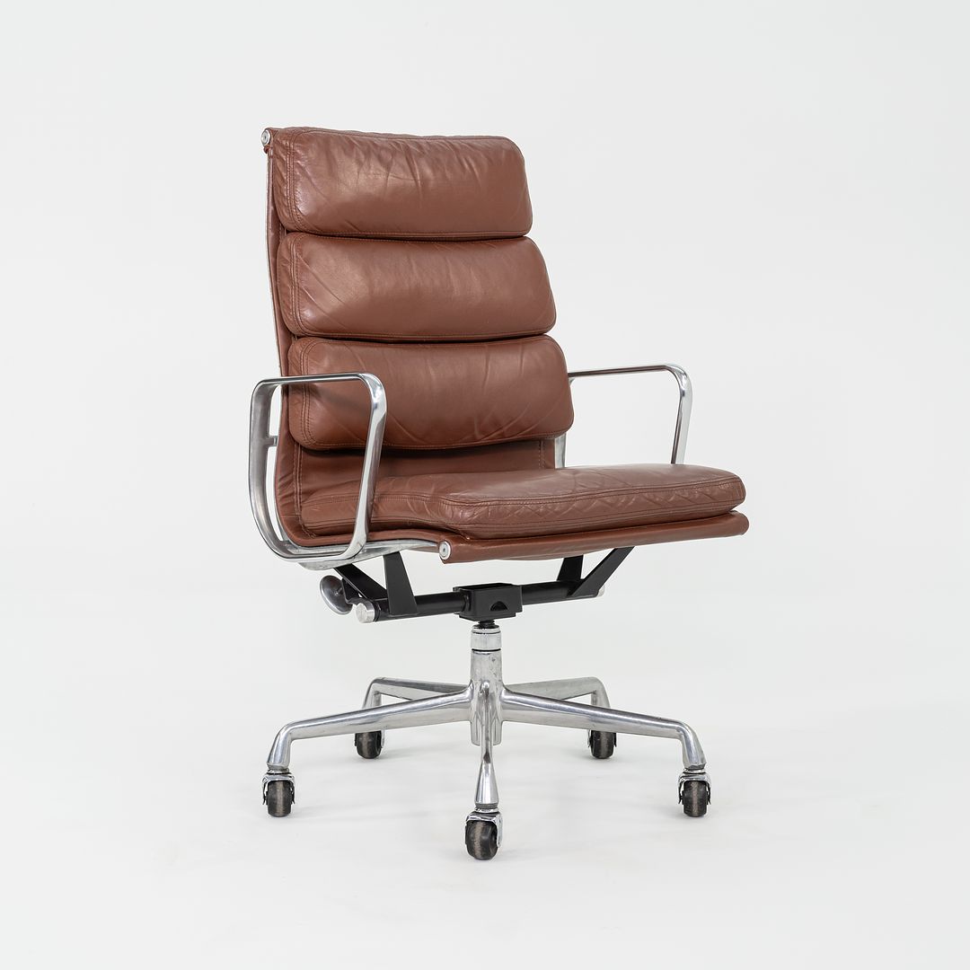 1996 Herman Miller Eames Soft Pad Executive Desk Chair in Brown Leather 6x Available